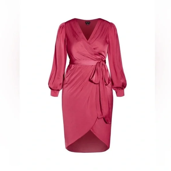long sleeve off shoulder red dress Lucille Elegant Off-Shoulder Rose Mid Dress (with Ribbon)-Red